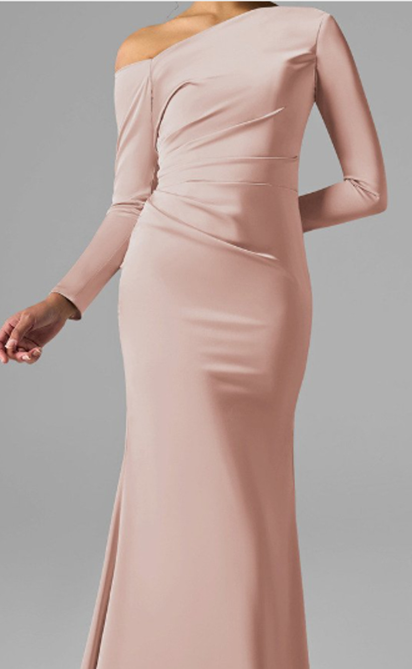 AW BRIDAL 2 XS pearl pink Anya satin formal party gala maxi dress NEW 0b7